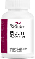 Bariatric Advantage Biotina 5.000 mcg - para pacientes de cirugía bariátrica - Minicápsulas fáciles de digerir - Suplemento de biotina para el cabello, la piel y las uñas - 90 cápsulas