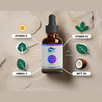 Wave Drops Vitamina D3 y K2 con Aceite MCT y Omega 3 - Gotas Líquidas, Sin Rellenos, No GMO, 59 ml
