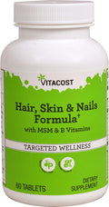 Vitacost Fórmula para Cabello, Piel y Uñas con MSM y Vitaminas B, 60 Comprimidos