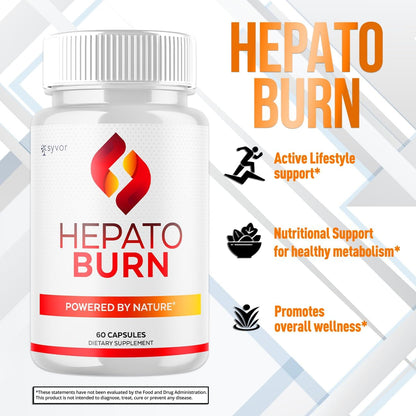 (Paquete de 2) Cápsulas Hepato Burn - Suplemento con Ingredientes Naturales Premium, 120 Cápsulas