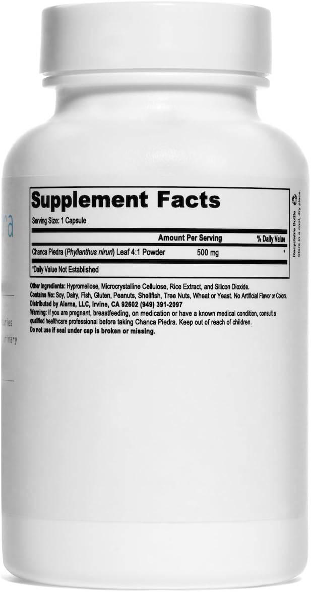 Chanca Piedra 500 mg Suplemento Herbal - 100 Cápsulas Vegetales (Pack de 1)