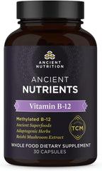Ancient Nutrition Vitamina B12 con Metilcobalamina y Hierbas Adaptogénicas - 30 Cápsulas