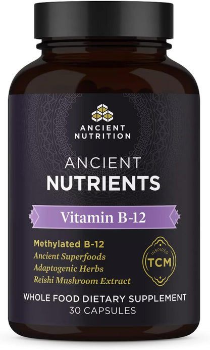 Ancient Nutrition Vitamina B12 con – Metabolismo energético normal: La B12 ayuda a convertir los alimentos en – Image 1