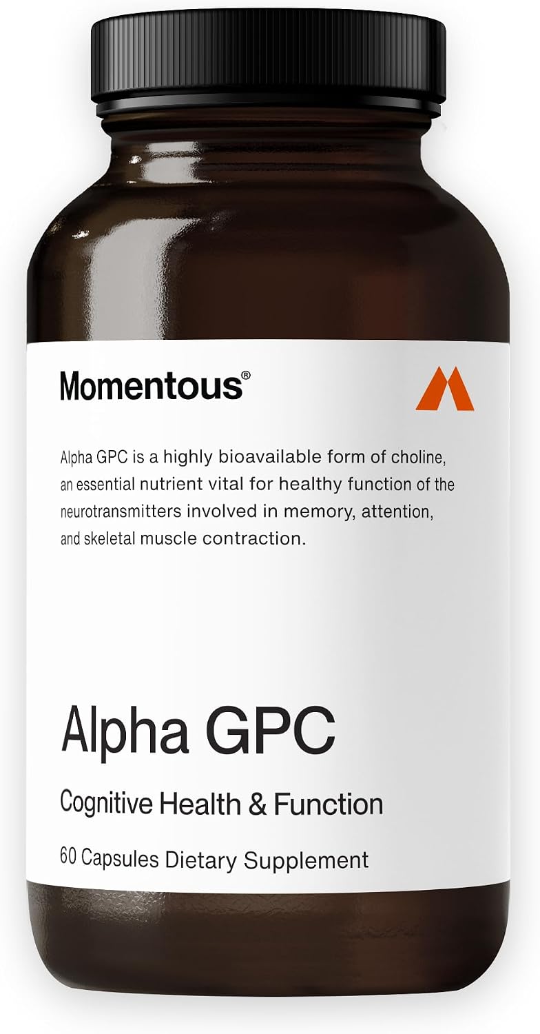 Momentous Alpha GPC - Suplemento para la Salud Cognitiva y Función Muscular - 60 Cápsulas