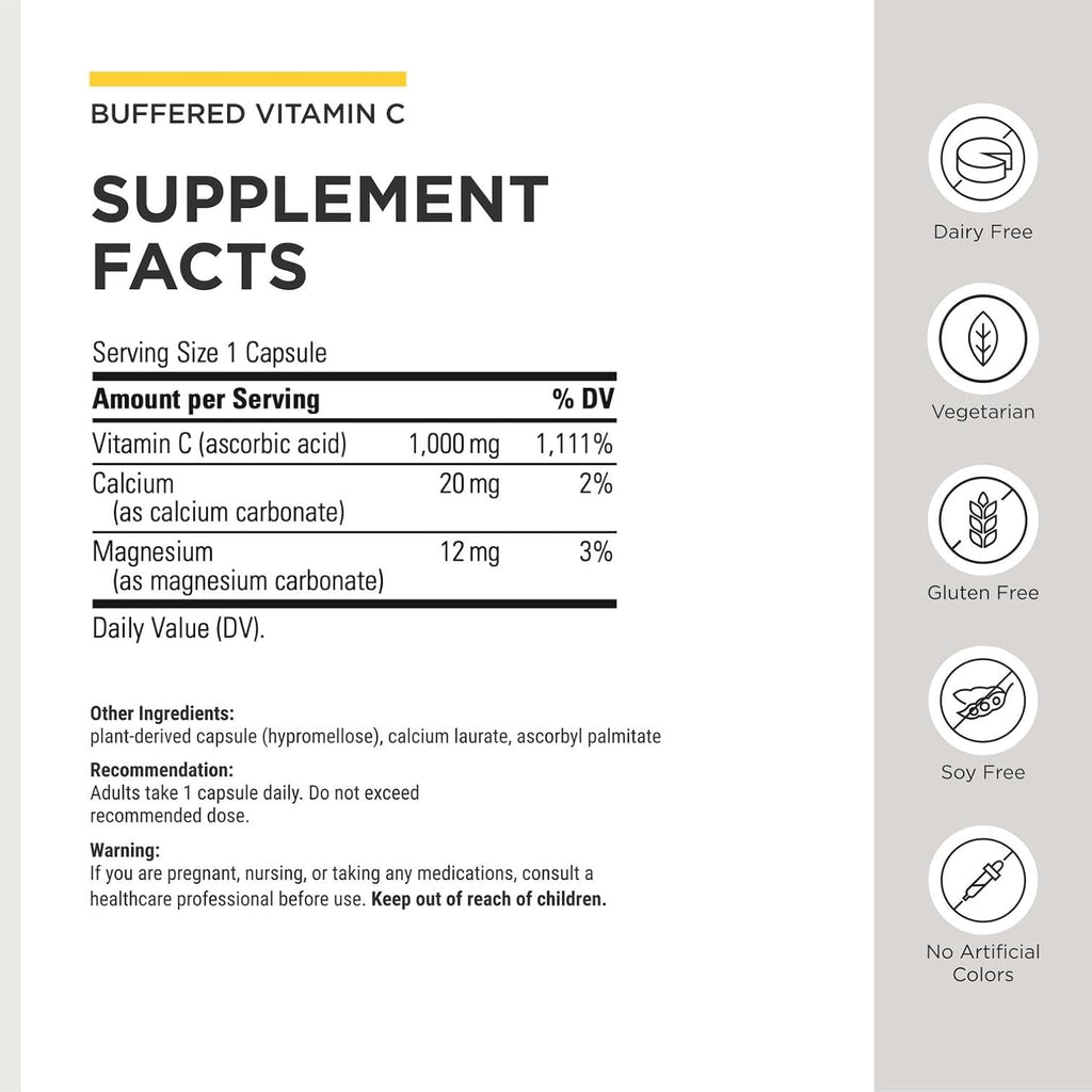 Integrative Therapeutics Buffered Vitamin C 1000 mg - 60 Vegan Capsules