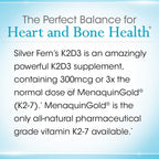 Silver Fern Vitamina K2-D3 - Natural, No Sintético - K2-7 como Menaquinona-7 (MK-7) - D3 como Colecalciferol - Suplemento para Huesos, Corazón y Energía (30 Cápsulas, 1 Mes)