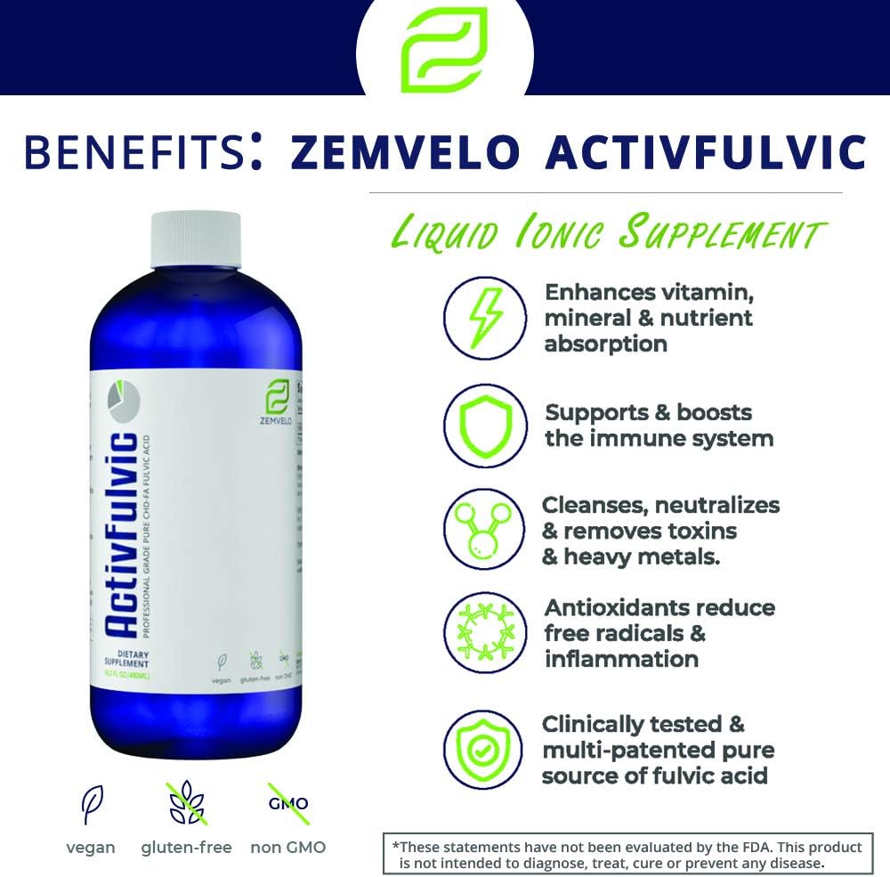 ActivFulvic – Suplemento Líquido de Ácido Fúlvico | 32 Días | Salud Digestiva y Absorción de Nutrientes