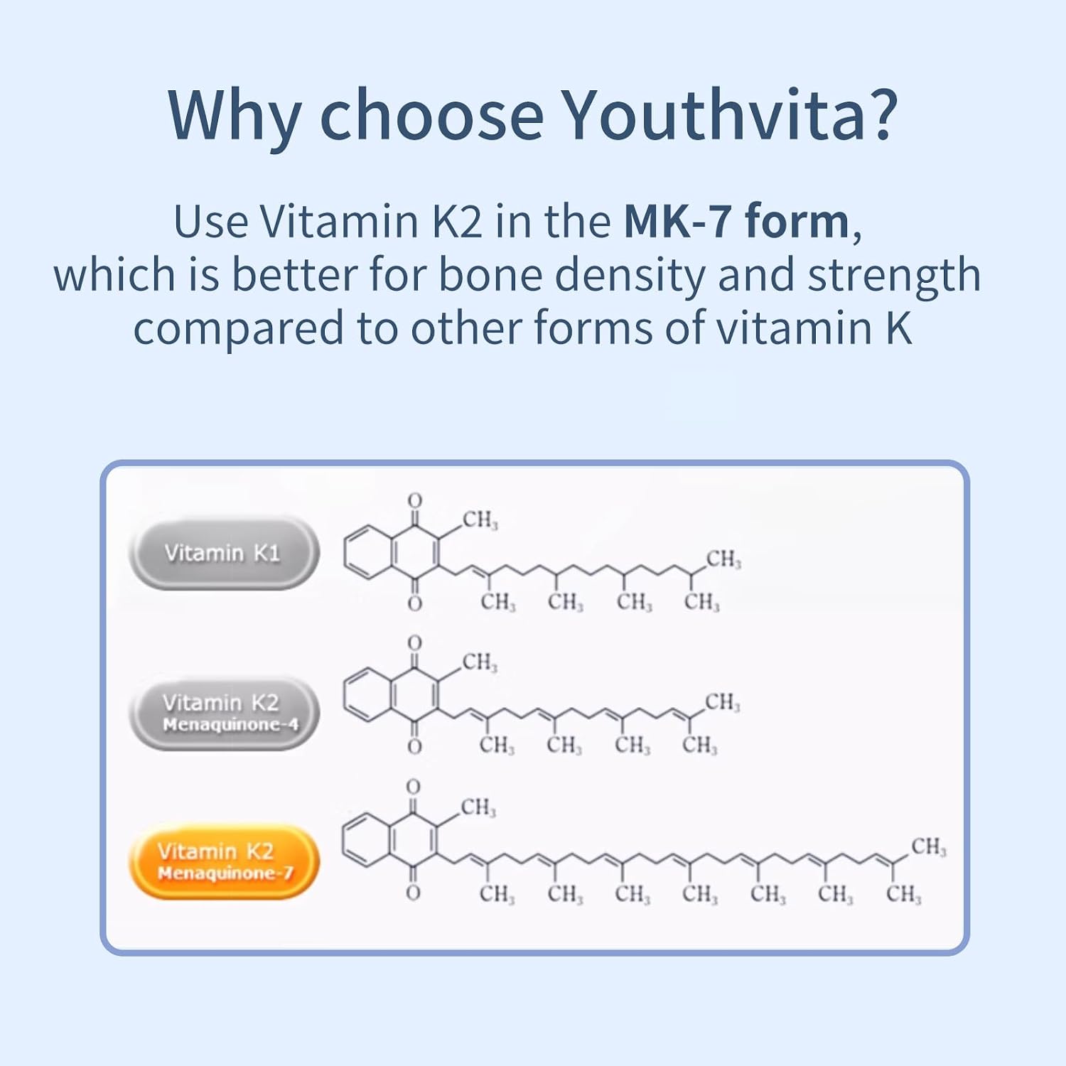 YOUTHVITA Vitamina D3 y K2 con Aceite de Coco - 10000 UI D3 + 200 mcg K2, 90 Cápsulas Blandas