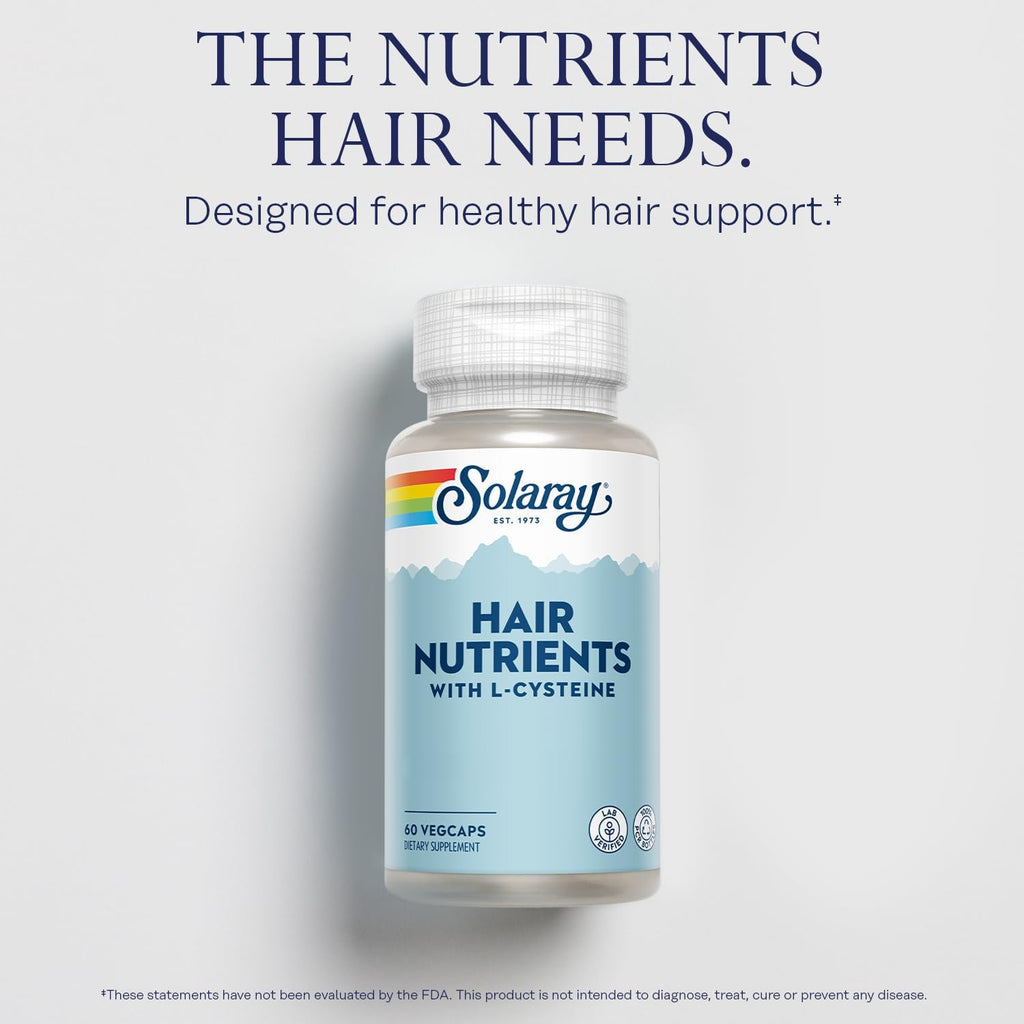 Solaray Hair Nutrients con L-Cisteína - Suplemento para la Salud Capilar - 60 Cápsulas Veganas