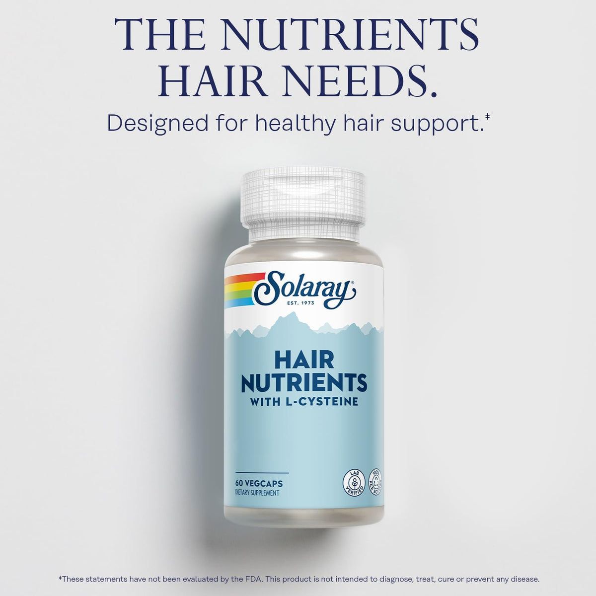 Solaray Hair Nutrients con L-Cisteína - Suplemento para la Salud Capilar - 60 Cápsulas Veganas – Image 3