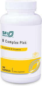 Klaire Labs B Complex Plus - Complejo de vitamina B de alta potencia con B12 Metilcobalamina, B6 y Metafolina Folato - Apoyo energético, digestivo y cerebral - Hipoalergénico (100 cápsulas)