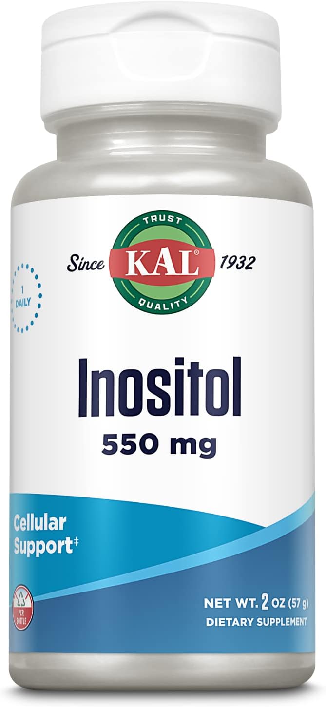 KAL Inositol en Polvo 550mg - 113g (4oz) - Suplemento Alimenticio para el Sistema Nervioso y el Estado de Ánimo
