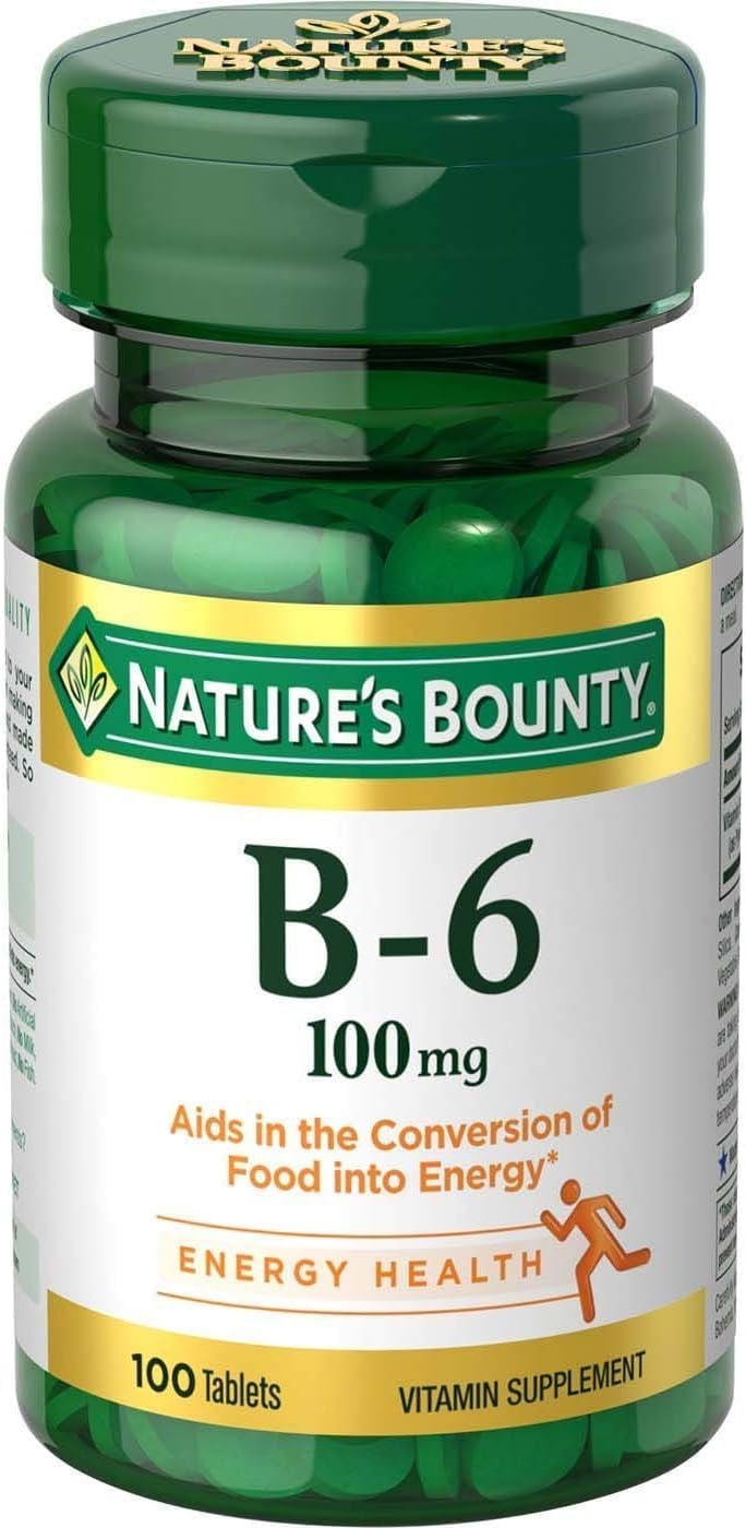 Nature's Bounty Vitamina B6 100 mg, 100 Comprimidos (Paquete de 3)
