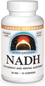 Source Naturals NADH 20 mg, Energy and Mental Alertness - 20 Tablets