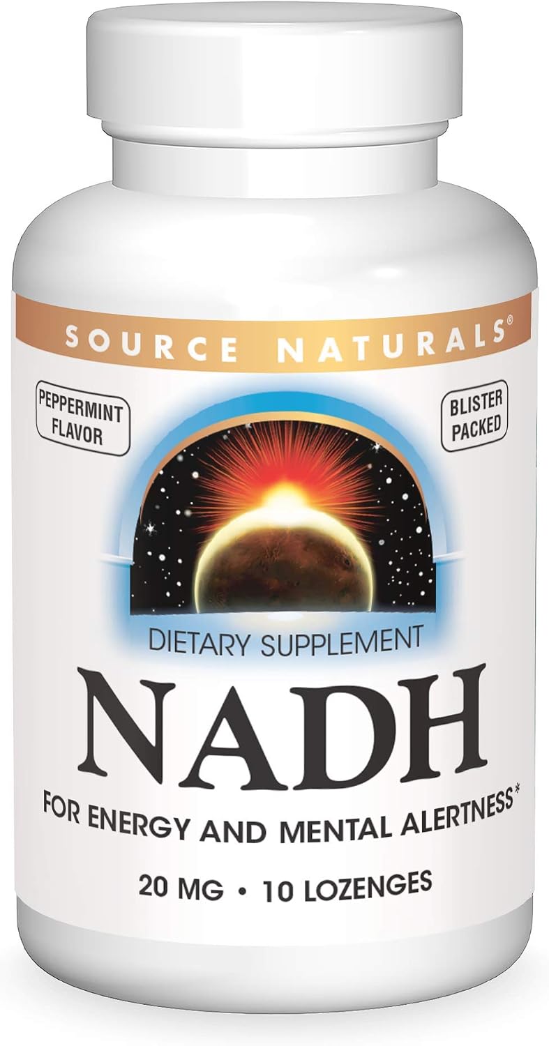 Source Naturals NADH 20 mg, Energy and Mental Alertness - 20 Tablets