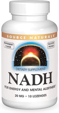 Source Naturals NADH 20mg – 10 Tablets for Energy and Mental Alertness