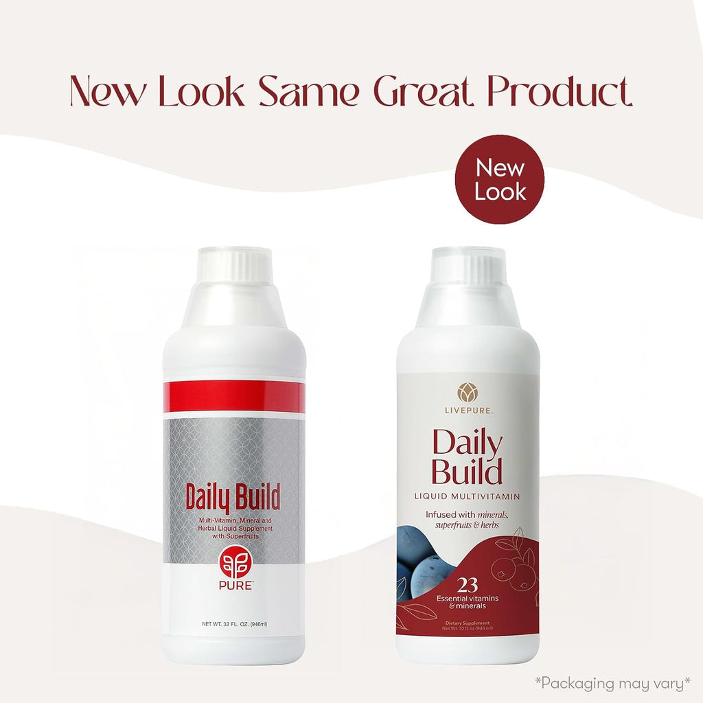 PURE Daily Build Multivitamínico y Mineral Líquido con Superfrutas, 946 ml