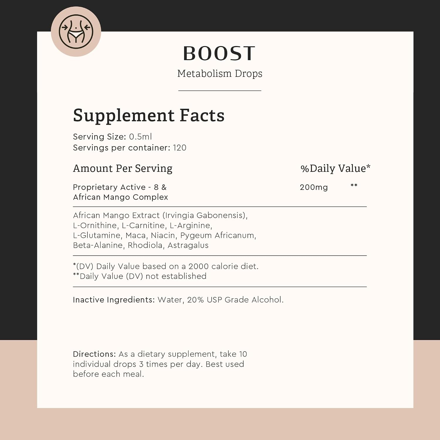 Boost Drops con Maca, Aminoácidos y Rhodiola - Suplemento Líquido para Energía y Digestión, 60 ml