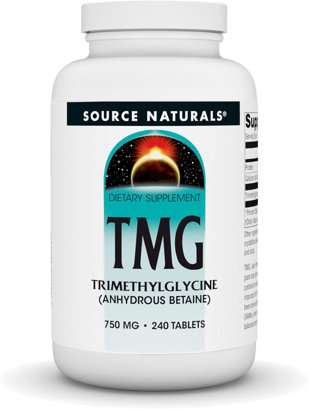 Source Naturals TMG - Trimetilglicina (Betaína Anhidra) 750 mg - 60 Comprimidos Vegetarianos