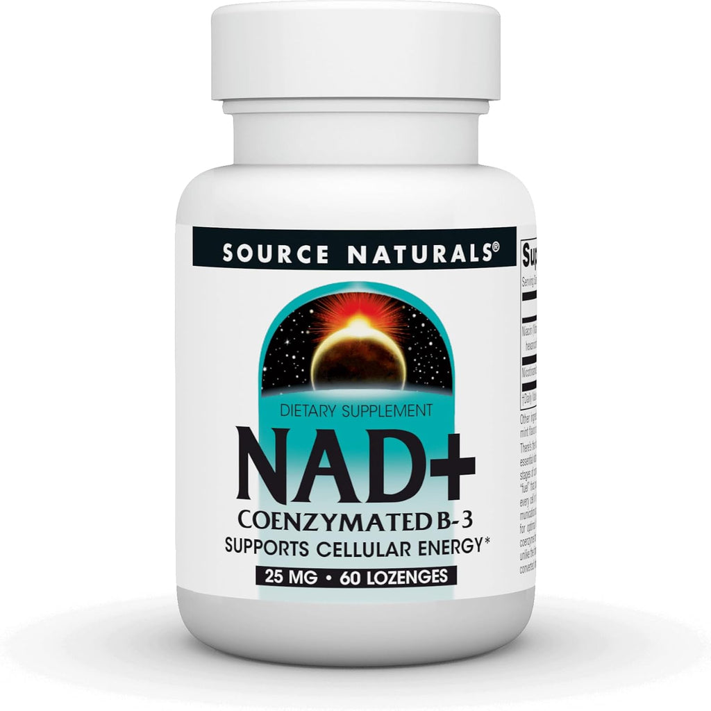 Source Naturals NAD+ Coenzima B-3 25 mg, 60 Pastillas Masticables
