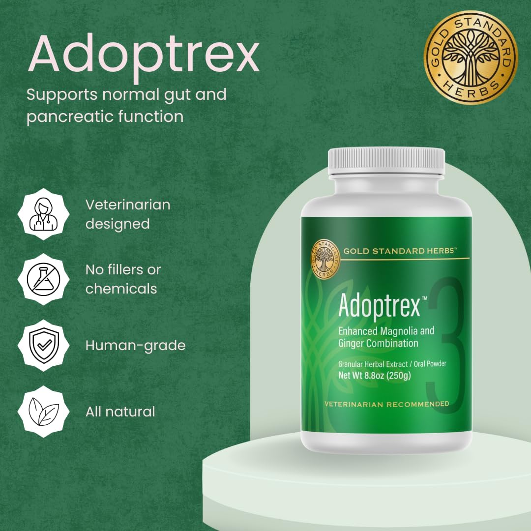 Adoptrex Suplemento Digestivo y Pancreático para Perros - Polvo de Magnolia y Jengibre (250g)