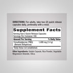 Piping Rock TMG Trimethylglycine | 1400 mg | 200 Cápsulas | Betaine Anhydrous Supplement | No Transgénico, Sin Gluten