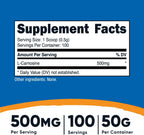 Nutricost L-Carnosina en Polvo 50g (100 Dosis) - No-GMO