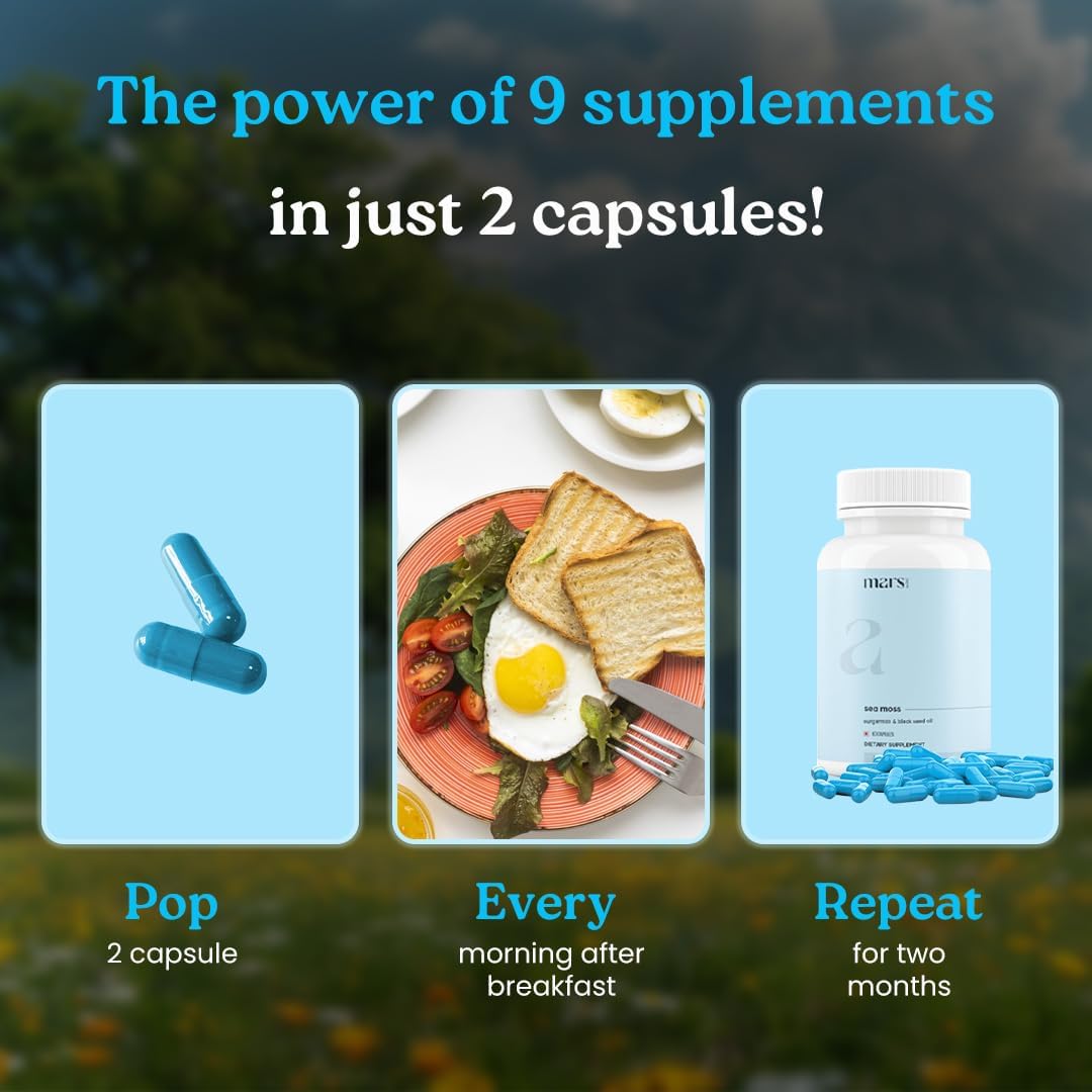 Mars Sea Moss Caps Surge Natural (60 Cápsulas)