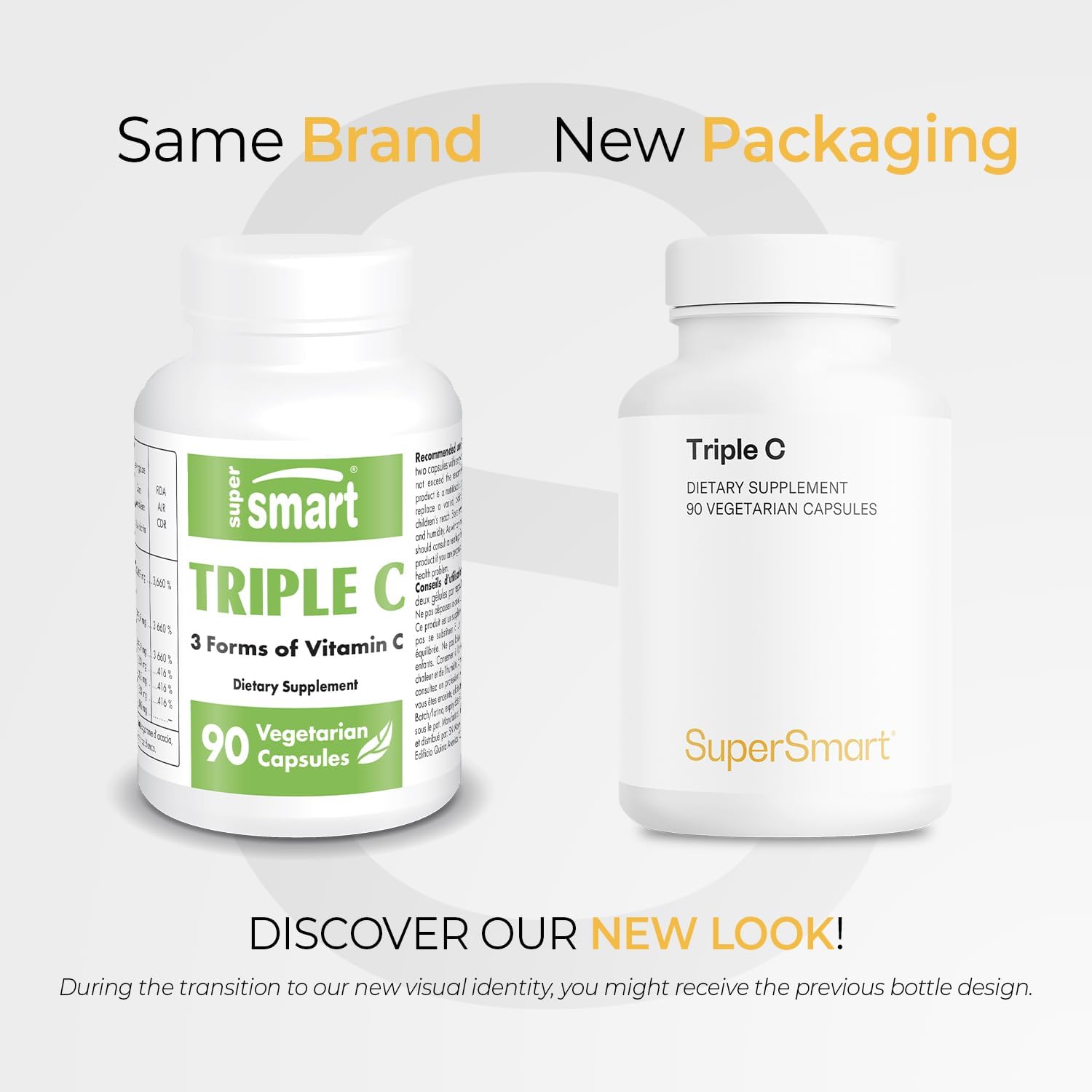 Supersmart Triple C (Alta Potencia): Complejo 3-en-1 de Vitamina C con Flavonoides - 90 Cápsulas Vegetales
