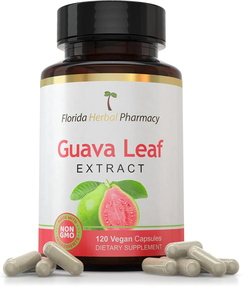 Florida Herbal Pharmacy, Extracto de Hoja de Guayaba 10:1 - 120 Cápsulas, Suministro para Dos Meses