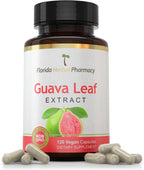 Florida Herbal Pharmacy, Extracto de Hoja de Guayaba 10:1 - 120 Cápsulas, Suministro para Dos Meses