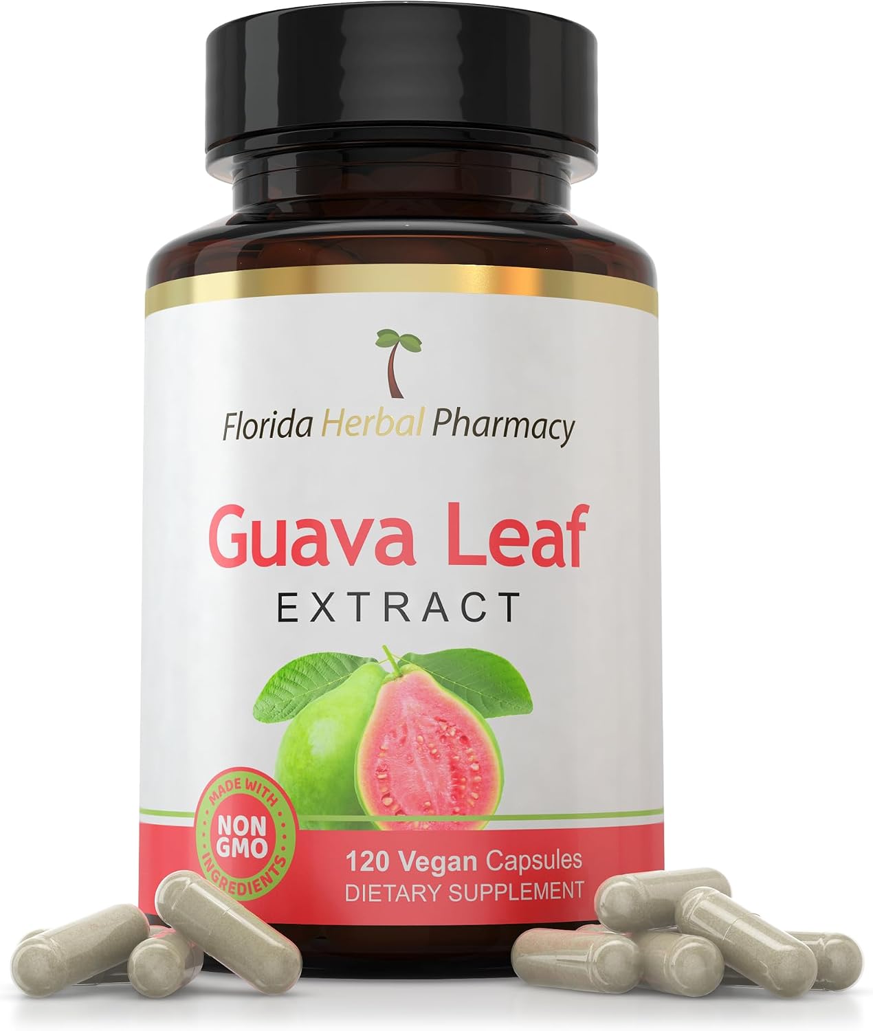 Florida Herbal Pharmacy, Extracto de Hoja de Guayaba 10:1 - 120 Cápsulas, Suministro para Dos Meses