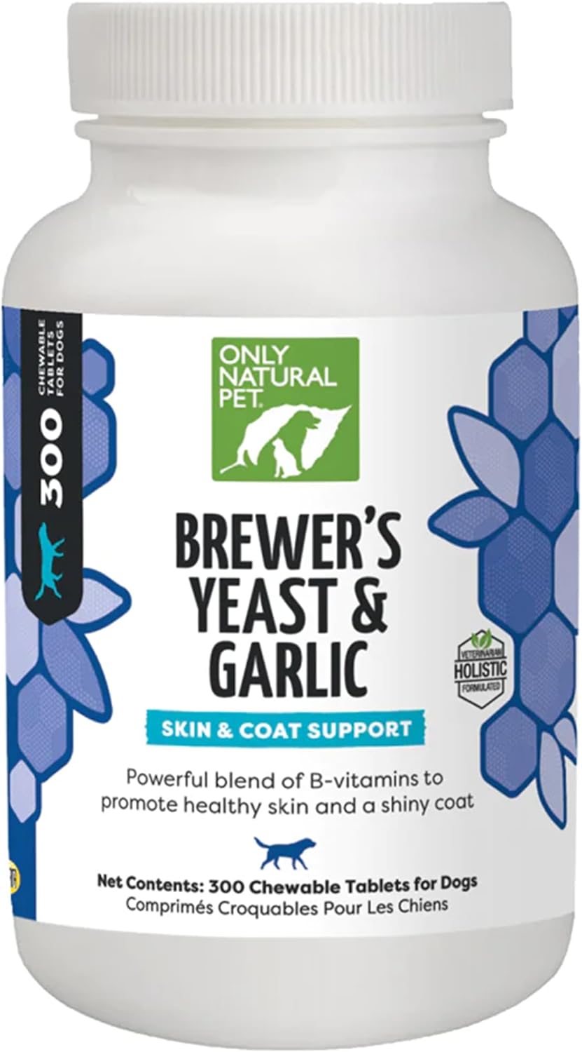 Only Natural Pet Levadura de Cerveza y Ajo Masticables para Perros - 300 Comprimidos