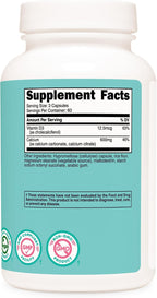 Nutricost Calcio (600 mg) + Vitamina D3 (12.5 mcg) - 180 Cápsulas, Vegano, Sin Gluten