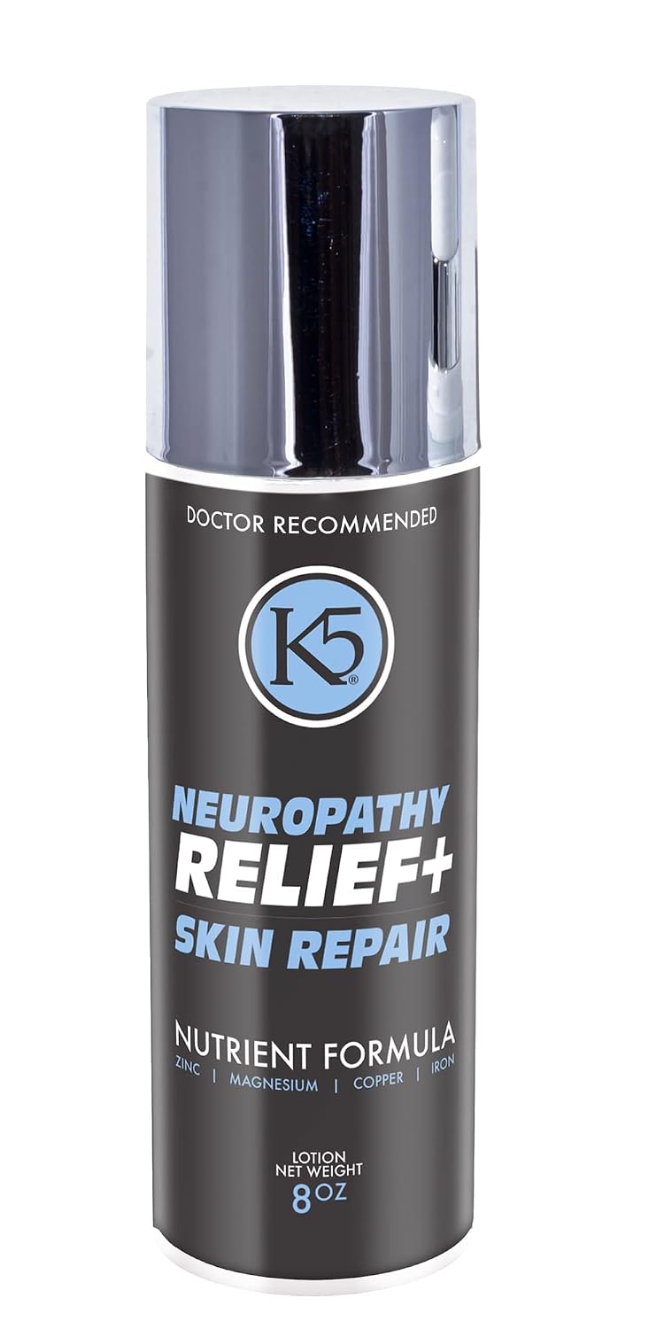 K5 Crema para Neuropatía y Reparación de la Piel – Recomendada por Médicos (237 ml)