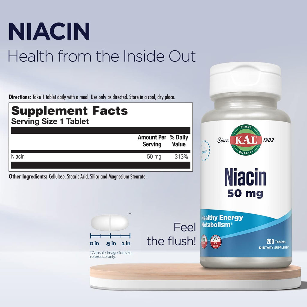 KAL Niacina 50 mg, 200 comprimidos