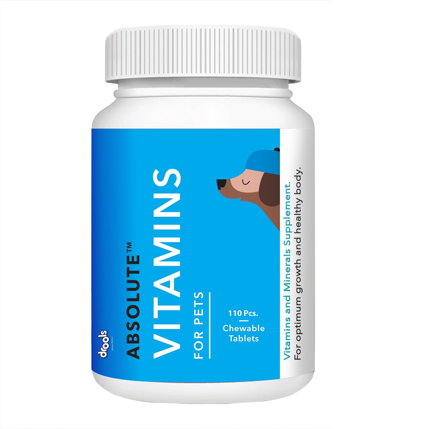 Drools Absolute Vitamin Tablet - Suplemento Multivitamínico para Perros, 110 Comprimidos