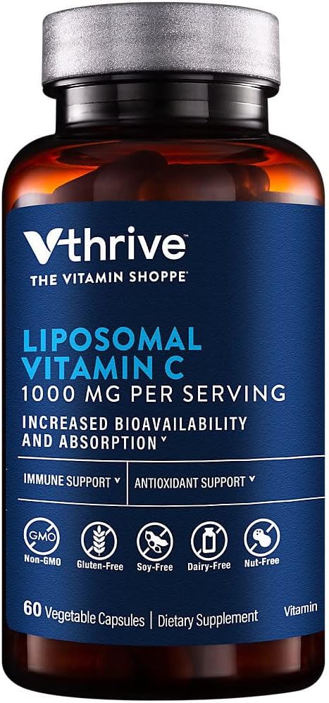 Vthrive Vitamina C Liposomal para Apoyo Inmunológico - Mayor Biodisponibilidad y Absorción - 1.000 mg (60 Cápsulas Vegetales)