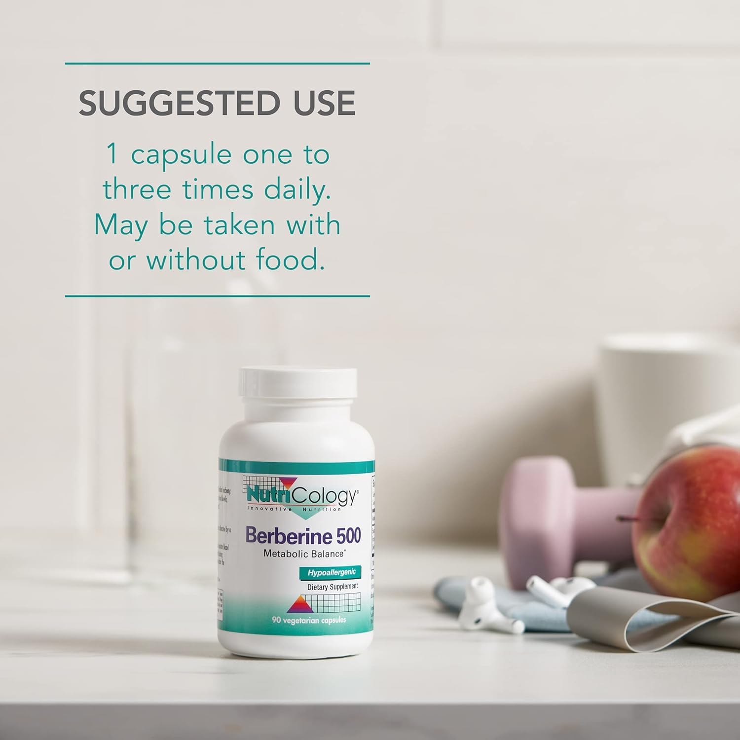 Nutricology Berberina 500 mg - Apoyo Metabólico, Raíz de Agracejo Indio, Hipoalergénico, Cápsulas Vegetales - 90 Cápsulas