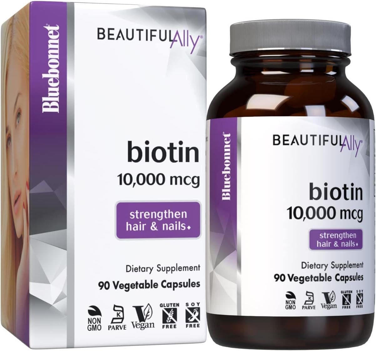 Bluebonnet Nutrition Beautiful Ally Biotina 10.000 mcg – Cápsulas Vegetales para Cabello y Uñas