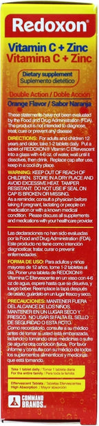 Redoxon Vitamina C + Zinc, 20 Comprimidos Efervescentes Sabor Naranja