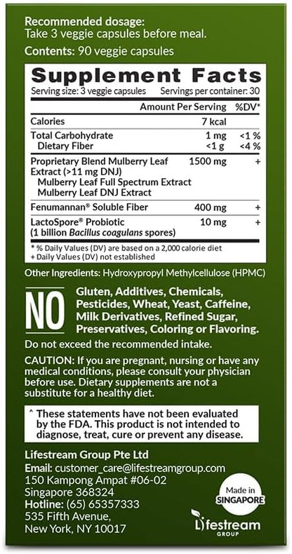 LABO Nutrition Mulbiotic Cápsulas - Extracto – Control de antojos: La hoja de morera contiene DNJ – Image 8