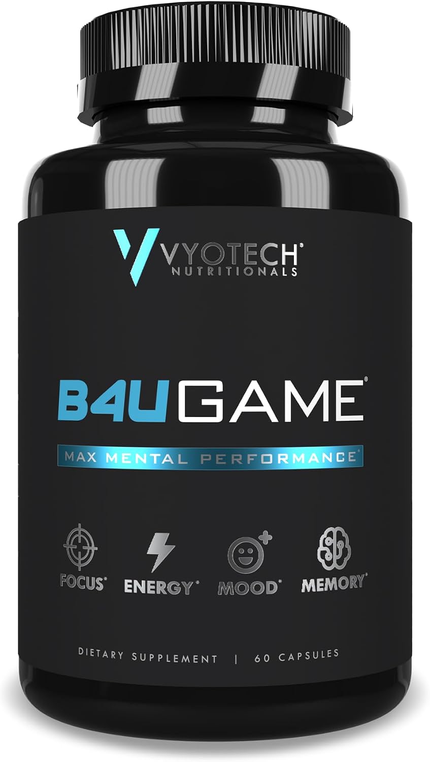 B4UGAME Brain Booster | Suplemento Nootrópico para Enfoque, Memoria y Energía | 60 Cápsulas