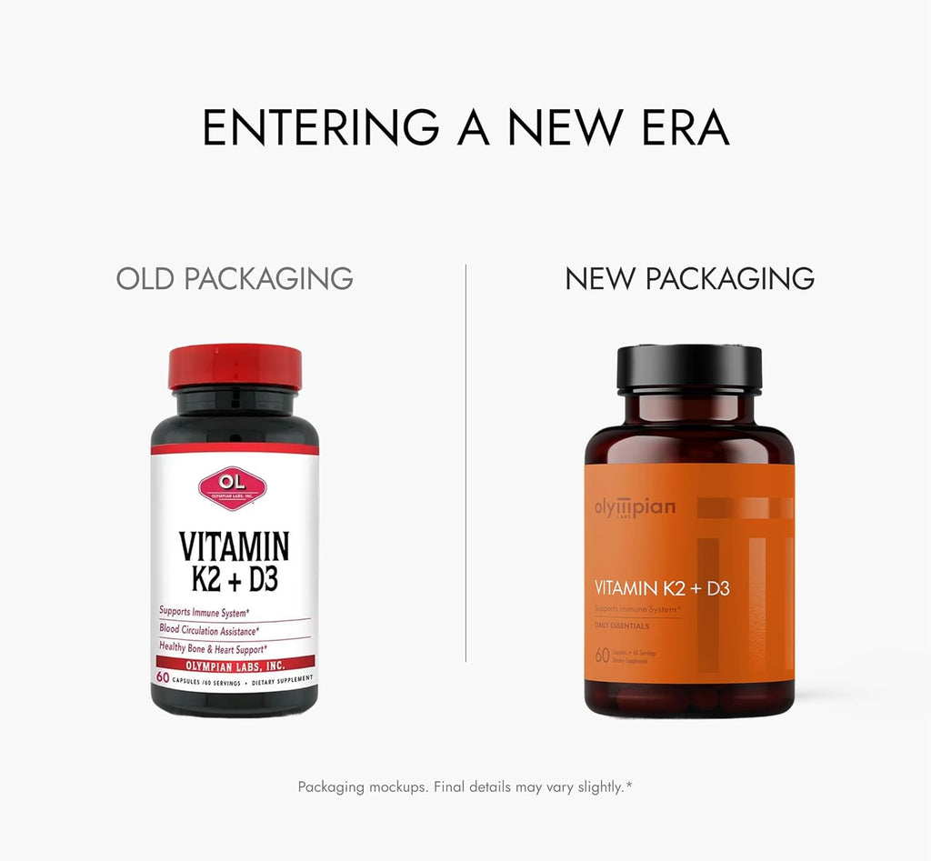 Olympian Labs Vitamina K2 + D3, 60 Cápsulas Veganas
