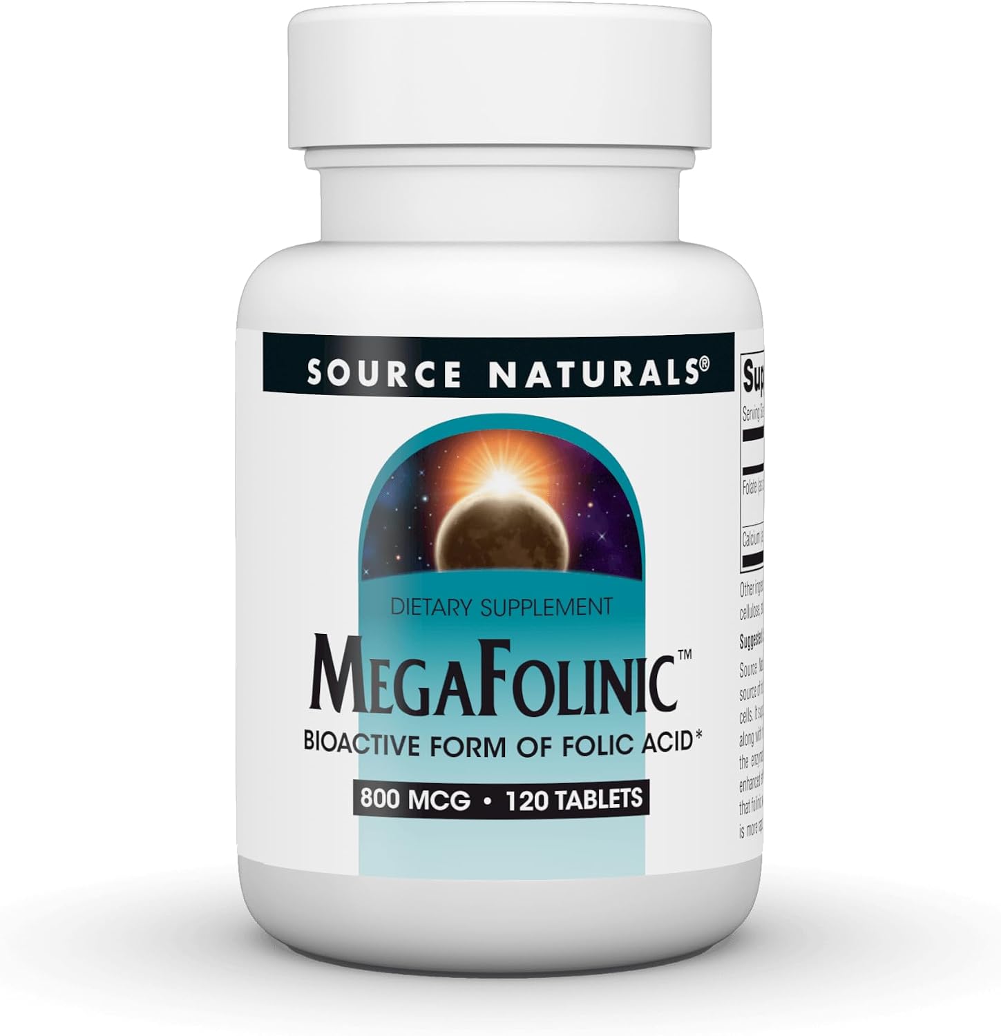 Source Naturals MegaFolinic 800 mcg, 60 Comprimidos