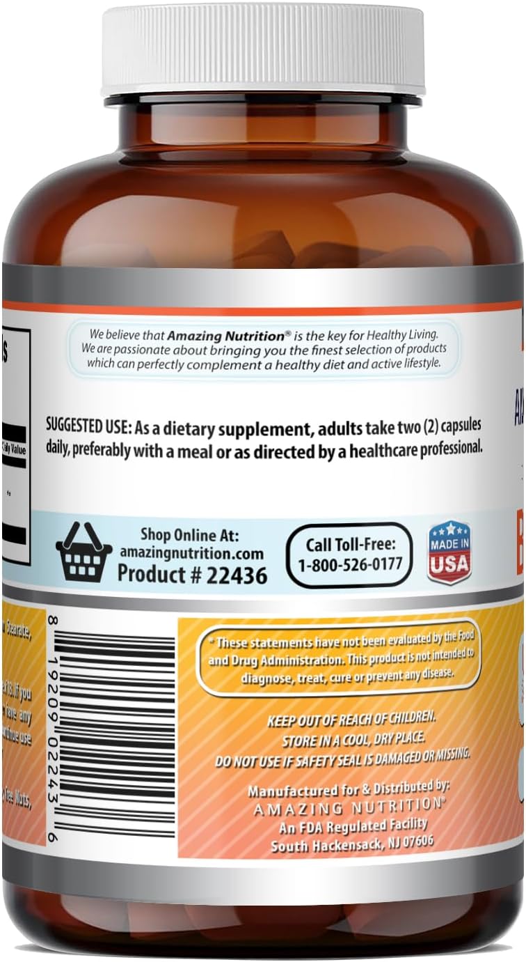Amazing Formulas Berberina 1000mg por Dosis - 360 Cápsulas | No OGM, Sin Gluten