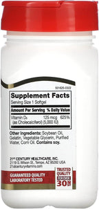 21st Century Vitamina D3 5000 UI, 110 Comprimidos (Pack de 3)