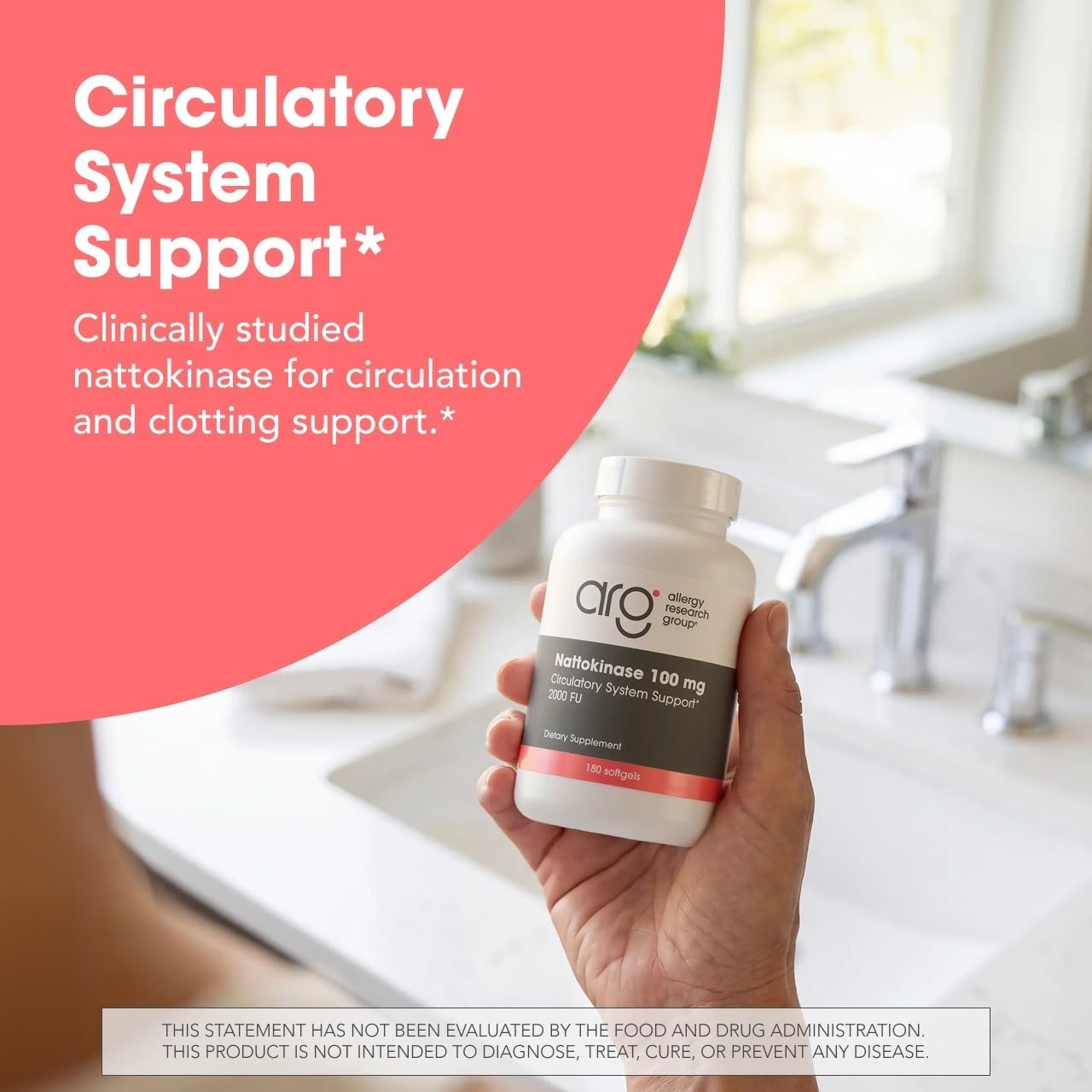 Allergy Research Group Nattokinasa 100 mg, 180 Cápsulas
