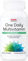 GNC Women's 50 Plus One Daily Multivitamin | Multivitamínico para Mujeres 50+ con Vitamina D, Calcio y B12 | 60 Comprimidos