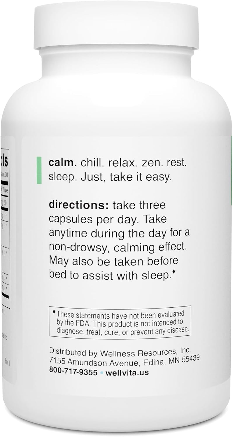 Well+vita Calm - Complemento para la Relajación y el Sueño (90 Cápsulas Veganas)